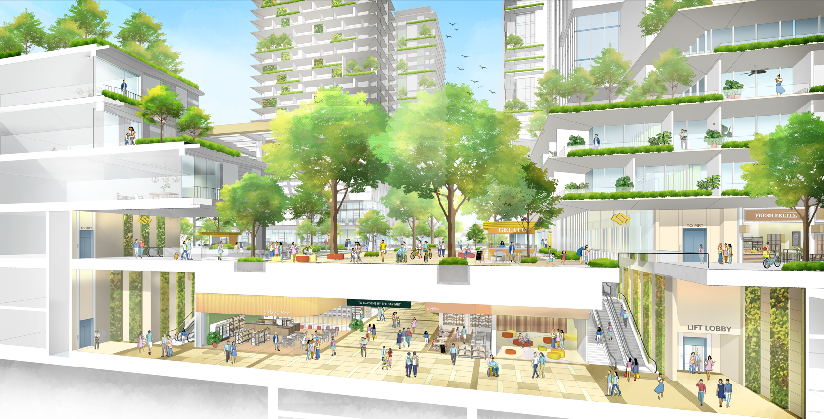 Artist impression of underground pedestrian link